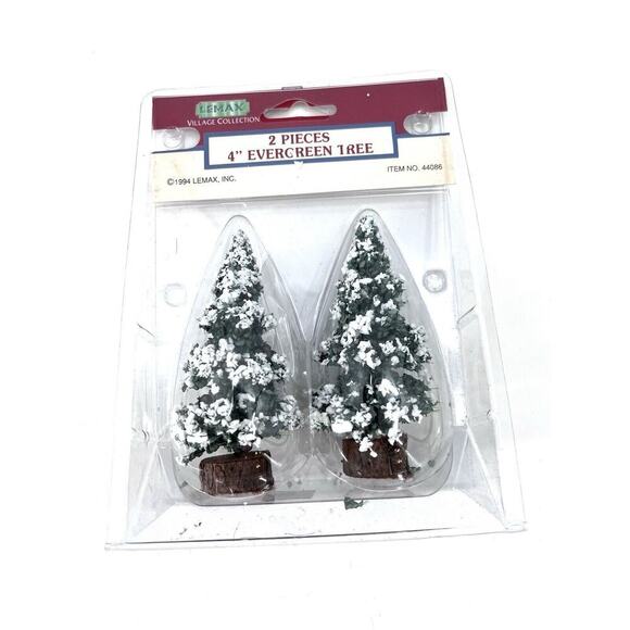 Vintage Set of 2 4 Inch Evergreen Trees Dollhouse Miniatures 1:12 - Picture 3 of 3